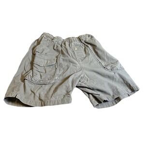 Ocean Pacific OP Cargo Shorts Mens‎ Large Olive Green 100% Cotton Elastic Waist